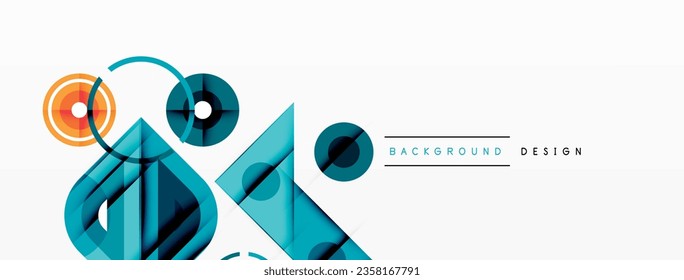 Colorful triangles and round shapes background. Template for wallpaper, banner, presentation, background