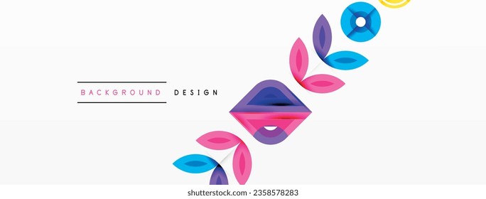 Triángulos coloridos y fondo de formas redondeadas. Plantilla para fondo de pantalla, banner, presentación, fondo