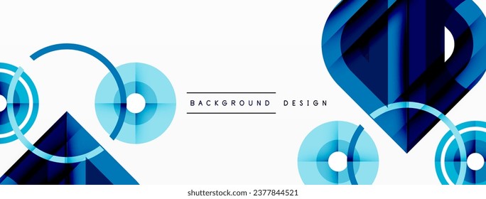 Colorful triangles and round shapes background. Template for wallpaper, banner, presentation, background