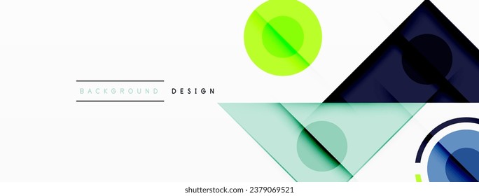 Triángulos coloridos y fondo de formas redondeadas. Plantilla para fondo de pantalla, banner, presentación, fondo