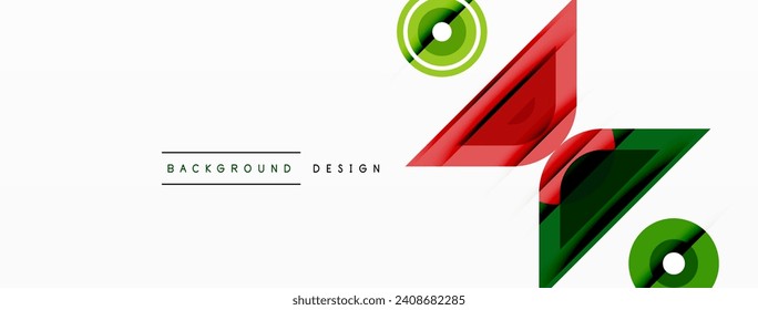 Colorful triangles and round shapes background. Template for wallpaper, banner, presentation, background