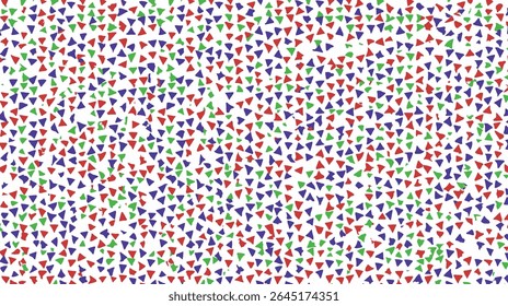 Colorful triangles scatter freely across textured artistic bright background design pattern