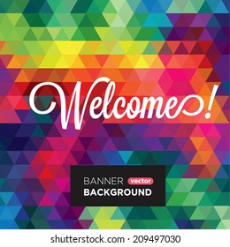 colorful triangles seamless. Modern hipster seamless say hello