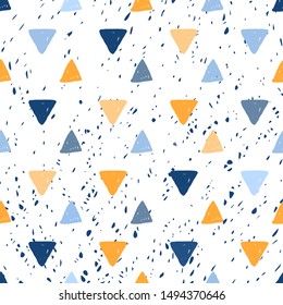 Colorful triangles seamless pattern.  Decorative illustration, good for printing.  Decorative illustration, good for printing. Colorful wallpaper vector. Great for label, print, packaging, fabric.