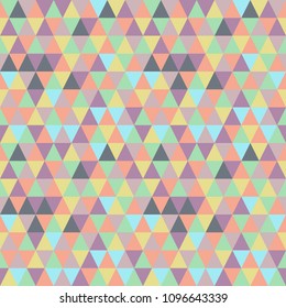 Colorful Triangles Seamless Pattern - Geometric triangles in pastel and darker colors