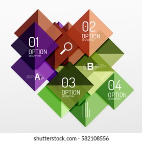 Colorful triangles and squares, banner for infographics