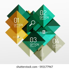 Colorful triangles and squares, banner for infographics