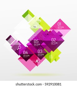 Colorful triangles and squares, banner for infographics