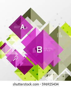 Colorful triangles and squares, banner for infographics
