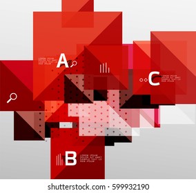 Colorful triangles and squares, banner for infographics