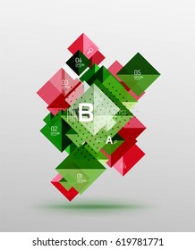 Colorful triangles and squares, banner for infographics