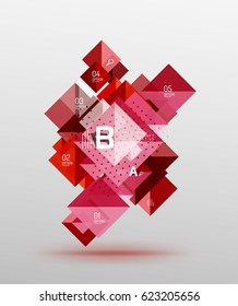 Colorful triangles and squares, banner for infographics