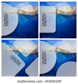 Colorful triangular abstract design template. Vector illustration set.