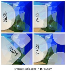 Colorful triangular abstract design template. Vector illustration set.