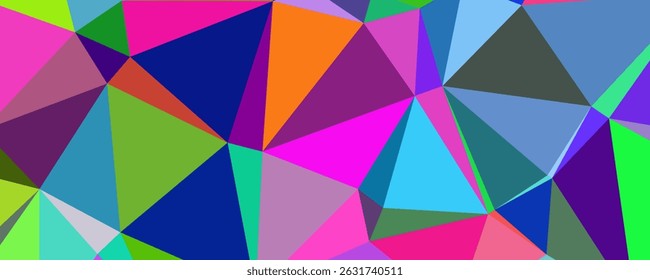 Colorful triangular background with triangular polygonal geometric shapes and vibrant stylish