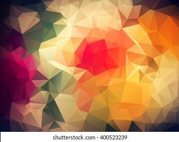 Colorful triangular background with triangular shapes and stylish retro colors