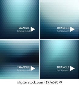 Colorful triangular backgrounds set 