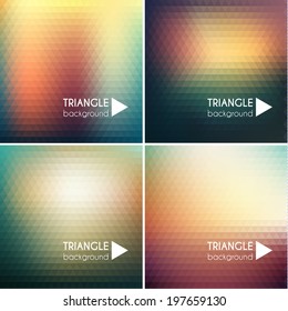 Colorful triangular backgrounds set