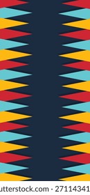Colorful triangular geometric shapes background. Birthday and carnival party banner template