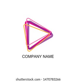 Colorful triangular logo. Company logo. Play media logo.