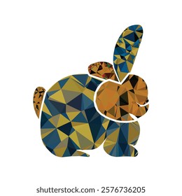 Colorful Triangular Rabbit Geometric logo. Colorful Rabbit vector Geometric style logo design. 