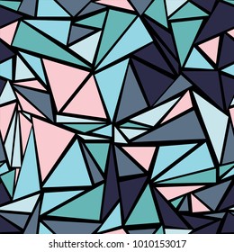 Colorful triangular shapes geometric seamless vector. Minimal triangles polygonal template. Urban triangle shapes minimal graphic design for business poster.