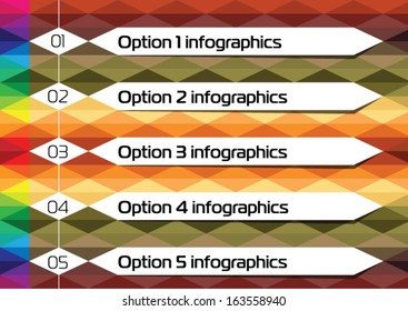 Colorful triangulation Inphographic with possibility to extend the list
