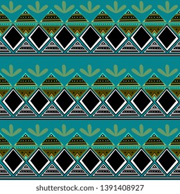 Colorful tribal drawing pattern with hand drawn african aztec design