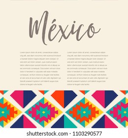 Colorful Tribal Embroidery Style Composition – México Copy Space