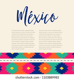 Colorful Tribal Embroidery Style Composition – México Copy Space