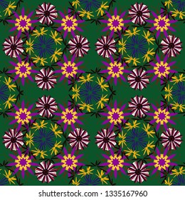 Colorful Tribal Ethnic Festive Abstract Floral vector Pattern. Geometric zentangle mandala frame border.