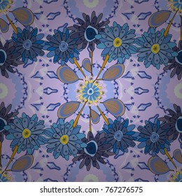 Colorful Tribal Ethnic Festive Abstract Floral vector Pattern. Geometric zentangle mandala frame border.