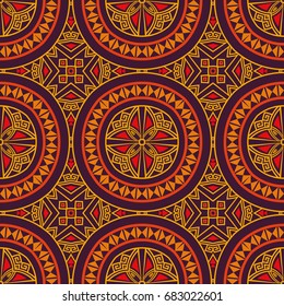 Colorful tribal ethnic seamless pattern. Abstract texture in bright colors. Vector illustration.