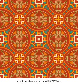 Colorful tribal ethnic seamless pattern. Abstract texture in bright colors. Vector illustration.