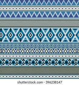 Colorful tribal geometric Aztec seamless pattern in vector