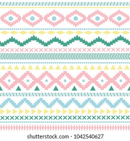 Colorful tribal Navajo seamless pattern. Ethnic hipster backdrop. Grunge abstract geometric art print.  Wallpaper, cloth design, fabric, paper, wrapping, postcards, textile. 