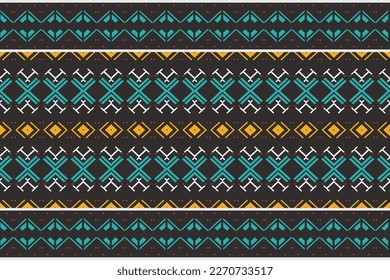 The colorful tribal pattern design. traditional patterned Native American art It is a pattern geometric shapes. Create beautiful fabric patterns. Design for print. Using in the fashion industry.