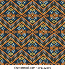Colorful tribal seamless pattern. Aztec geometric print. Ethnic hipster backdrop. Ethnic abstract geometric background