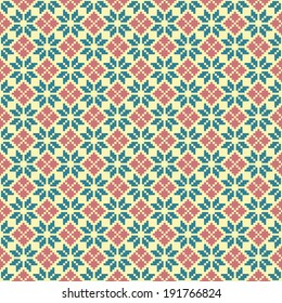 Colorful tribal seamless pattern pixelated. 
