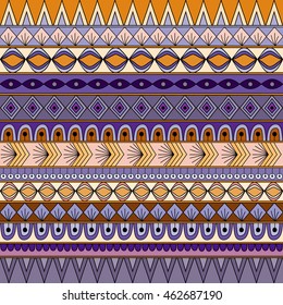 Colorful tribal vintage ethnic seamless pattern, geometric print, fabric, cloth design, wallpaper, wrapping.