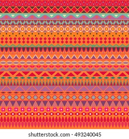 Colorful tribal vintage ethnic seamless pattern, geometric print, fabric, cloth design, wallpaper, wrapping.