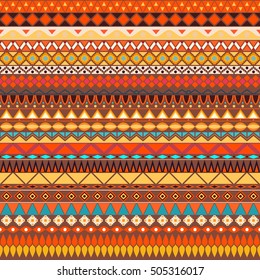 Colorful tribal vintage ethnic seamless pattern, geometric print, fabric, cloth design, wallpaper, wrapping