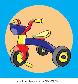 Colorful Tricycle Kids Vector for Shirt