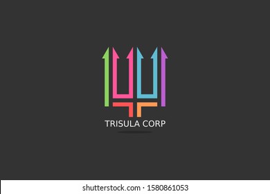 colorful trident vector logo. the trident was the royal weapon