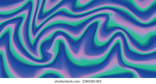 Colorful trippy optical illusion illustration background. Psychedelic vector backdrop or wallpaper design. Colors: pink, blue, green.