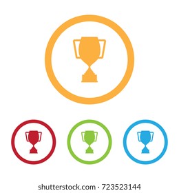 Colorful Trophy Icons With Rings