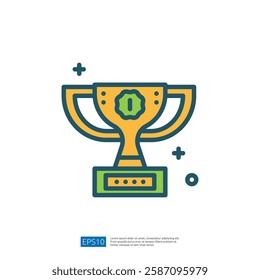 A colorful trophy illustration, symbolizing achievement and success, often used in sports and competitions.