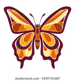 Colorful tropical butterfly vector illustration.