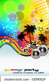 Colorful Tropical Dancing Event Background for Disco Music Flyer