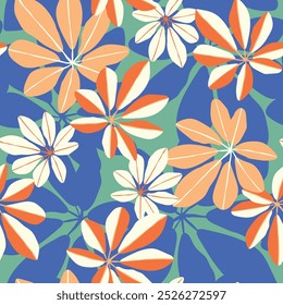 Colorful tropical floral hawaiian shirt pattern